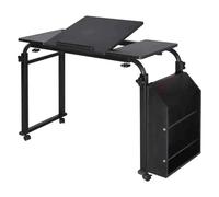 LHSJYG Table D'appoint Bureaux d'ordinateur rétractables multifonctionnels, lit réglable, Tables élévatrices Mobiles, croisé Paresseux, Table Portable(80cm Black-a)