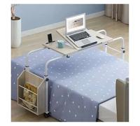 LHSJYG Table D'appoint Bureaux d'ordinateur rétractables multifonctionnels, lit réglable, Tables élévatrices Mobiles, croisé Paresseux, Table Portable(80cm Wood-a)