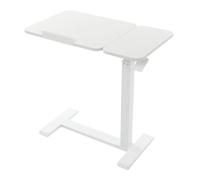 LHSJYG Table D'appoint Mobile Standing Desk Adjustable Overbed Bedside Table Rolling with Hidden Wheels(White)