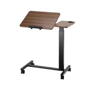 LHSJYG Table D'appoint Table de lit côté Mobile avec roulettes pivotantes, Bureau d'ordinateur Portable réglable en Hauteur et Angle for l'étude au à Domicile(Flip Desktop A)