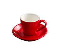 LHSJYG Tasses à Café avec Soucoupe Ensemble De Tasses À Café En Céramique 80 Ml, Tasses Et Assiettes For Le Thé De L'après-midi, Tasse À Café En Céramique(Red)