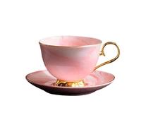 LHSJYG Tasses à Café avec Soucoupe Tasse à café et assiette en céramique, tasses à thé de l'après-midi, ustensiles de cuisine for la maison, tasses, tasse à thé(Pink)