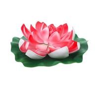 LHSJYG Water Lily Piscine 1 Fleur de Lotus Artificielle Rouge Artificielle, nénuphar Flottant, décoration d'étang, 28 cm, matériau EVA