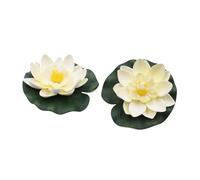 LHSJYG Water Lily Piscine 1 nénuphar Artificiel Flottant, Fleur décorative for Bassin, 10 cm, Accessoires for la Maison(White)