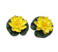 LHSJYG Water Lily Piscine 1 nénuphar Artificiel Flottant, Fleur décorative for Bassin, 10 cm, Accessoires for la Maison(Yellow)