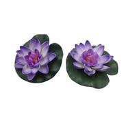LHSJYG Water Lily Piscine 1 nénuphar Artificiel Flottant, Fleur décorative for Bassin, 10 cm, Accessoires for la Maison(Blue)