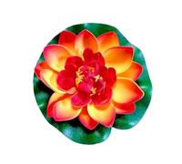 LHSJYG Water Lily Piscine Fleur de Lotus Artificielle, Fausse Fleur Flottante en Mousse, Fleur de Lotus avec nénuphar, décoration d'étang Flottante, décoration de Jardin(1PC Orange)