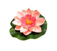 LHSJYG Water Lily Piscine Fleur de Lotus Artificielle, Fausse Fleur Flottante en Mousse, Fleur de Lotus avec nénuphar, décoration d'étang Flottante, décoration de Jardin(1PC Light Pink)
