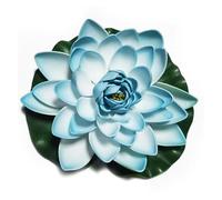 LHSJYG Water Lily Piscine Fleur de Lotus Artificielle Flottante 10/17/28 cm, Micro Paysage for étang, Jardin, Piscine, décoration(Light Blue 17cm)
