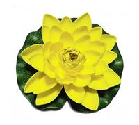 LHSJYG Water Lily Piscine Fleur de Lotus Artificielle Flottante 10/17/28 cm, Micro Paysage for étang, Jardin, Piscine, décoration(Yellow 17cm)