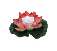 LHSJYG Water Lily Piscine Fleur de Lotus Artificielle, Lampe Florale Flottante for Piscine, Jardin, étang, Plante Artificielle réaliste for Aquarium(Red 18cm)