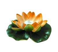 LHSJYG Water Lily Piscine Simulation Lumineuse de Lotus, décoration de Jardin, Fleur de Lotus Flottante, Lampe Florale, Lotus Flottant, nénuphar, Fausse Plante(Yellow)