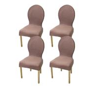 LHTCCSHL Dossier Rond Housse de Chaise Extensible Lot de 2/4/6 Couverture Protecteur de Chaise Salle à Manger Couvre de Chaise Moderne pour Restaurant Cuisine Decoration (Color : Brown, Size : 4PCS)