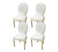 LHTCCSHL Dossier Rond Housse de Chaise Extensible Lot de 2/4/6 Couverture Protecteur de Chaise Salle à Manger Couvre de Chaise Moderne pour Restaurant Cuisine Decoration (Color : Cream, Size : 4PCS)