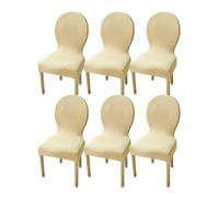 LHTCCSHL Dossier Rond Housse de Chaise Extensible Lot de 2/4/6 Couverture Protecteur de Chaise Salle à Manger Couvre de Chaise Moderne pour Restaurant Cuisine Decoration (Color : Yellow, Size : 6PCS)