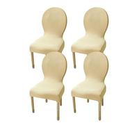 LHTCCSHL Dossier Rond Housse de Chaise Extensible Lot de 2/4/6 Couverture Protecteur de Chaise Salle à Manger Couvre de Chaise Moderne pour Restaurant Cuisine Decoration (Color : Yellow, Size : 4PCS)