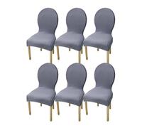 LHTCCSHL Dossier Rond Housse de Chaise Extensible Lot de 2/4/6 Couverture Protecteur de Chaise Salle à Manger Couvre de Chaise Moderne pour Restaurant Cuisine Decoration (Color : Gray, Size : 6PCS)