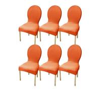 LHTCCSHL Dossier Rond Housse de Chaise Extensible Lot de 2/4/6 Couverture Protecteur de Chaise Salle à Manger Couvre de Chaise Moderne pour Restaurant Cuisine Decoration (Color : Orange, Size : 6PCS)