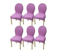 LHTCCSHL Dossier Rond Housse de Chaise Extensible Lot de 2/4/6 Couverture Protecteur de Chaise Salle à Manger Couvre de Chaise Moderne pour Restaurant Cuisine Decoration (Color : Purple, Size : 6PCS)