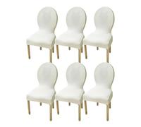 LHTCCSHL Dossier Rond Housse de Chaise Extensible Lot de 2/4/6 Couverture Protecteur de Chaise Salle à Manger Couvre de Chaise Moderne pour Restaurant Cuisine Decoration (Color : Cream, Size : 6PCS)