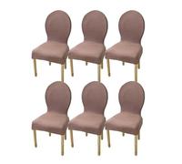 LHTCCSHL Dossier Rond Housse de Chaise Extensible Lot de 2/4/6 Couverture Protecteur de Chaise Salle à Manger Couvre de Chaise Moderne pour Restaurant Cuisine Decoration (Color : Brown, Size : 6PCS)