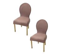 LHTCCSHL Dossier Rond Housse de Chaise Extensible Lot de 2/4/6 Couverture Protecteur de Chaise Salle à Manger Couvre de Chaise Moderne pour Restaurant Cuisine Decoration (Color : Brown, Size : 2PCS)