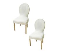 LHTCCSHL Dossier Rond Housse de Chaise Extensible Lot de 2/4/6 Couverture Protecteur de Chaise Salle à Manger Couvre de Chaise Moderne pour Restaurant Cuisine Decoration (Color : Cream, Size : 2PCS)