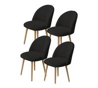 LHTCCSHL Housse de Chaise Arc de Coquille 2/4/6 PCS Housse de de Chaise Scandinave de Salle à Bouquet de Mariage avec Extensible Jacquard Chaise Couverture (Color : Black, Size : 4PCS)