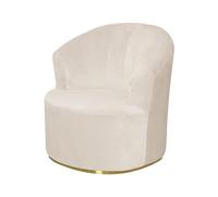 LHTCCSHL Housse de Chaise Tonneau Pivotante, Fauteuil de Club Rond en Velours Extensible Lavable et Amovible, pour Café Club Hall (Color : Beige, Size : 1PCS)