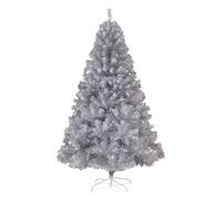 LHTCCSHL Sapin de Noël Artificiel, Pin de Noël avec Support en Métal, Grand Décor de Vacances à l'intérieur de l'extérieur pour la Boutique de Bureau(Silver,1.8m/6ft)