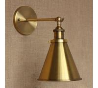 LHTCZZB Applique Murale Vintage Industrielle en Fer avec Applique Murale Rétro Réglable Rocker Arm Luminaire avec Abat-Jour Conique en Laiton Doré Antique