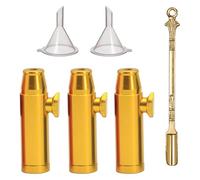 LHTHT Doseur de tabac à priser, 3 pièces Doseur de tabac à priser, Bouteille de tabac à priser avec 2 entonnoirs et 1 mini-cuillère, Flacon doseur de cocaïne pour machine à tabac à priser (5,2x1,5 cm