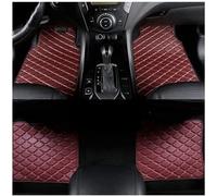 Lhuayeu 4 pièces Tapis De Sol Voiture pour Benz AMG Clase c C Class C200 C220 C300 C43 C63, PU Cuir Tapis de Sol Imperméable Antidérapant, Auto Intérieur Protecteur, Red
