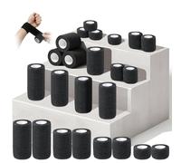 LHUDILS Bande Auto Adhesive à Adhérence Extra Forte 24 Rouleaux Bandage Elastoplast Bande Adhésive pour Premiers Secours, Sport, Fixation et Soins Animaliers - 2,5 cm/5 cm/7,5 cm/10 cm
