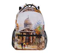 l'huile De Rue De L'Architecture Européenne Cartable Sac à Dos Ecole étudiant Scolaire d'ordinateur pour Voyage Ados Filles Garçons Enfant