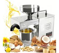 LHUITUI Expulseur D’Huile ÉLectrique, Presse À Huile Automatique Professionnelle, Presse À Huile Commerciale, Pressage À Froid Et À Chaud, 820W, pour Noix Et Graines