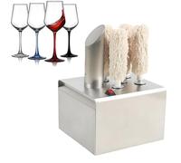 LHUITUI Machine À Polir Le Verre Électrique, Polisseuse À Verres À Vin Industrielle, Polisseuse À Verres À Vin en Acier Inoxydable, 300/330/660 Tasses/Heure, Séchage À L'Air 60°C, pour Bars, Cafés 5头