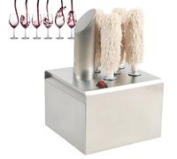 LHUITUI Machine À Polir Les Verres À Vin, Machine À Polir Les Verres À Vin Industrielle, Machine À Polir Le Verre Industrielle, Interrupteur Étanche, Brosses Amovibles, Acier Inoxydable 5头