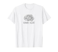 L'HUMAIN PLUTÔT Que L'Agent | Heart & Gear Tech Ethics Design T-Shirt