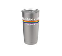 L'humanité, soyez à la fois gay pride, alliée LGBTQ, arc-en-ciel Gobelet isotherme en acier inoxydable double paroi