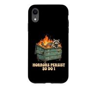 L'humour Raton Laveur dans la Benne à ordures de feu survit aux Moments Difficiles Coque pour iPhone XR