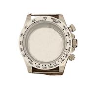 LHVHPKUKAN Convient au Mouvement VK63 Boîtier en Acier Inoxydable 39 mm Boîtier de Montre en Acier Inoxydable avec Miroir Saphir Couronne argentée(Black Hour Marker)