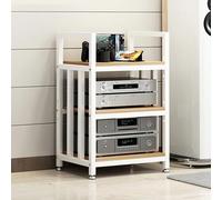 LHXLSH Armoire AV Moderne, Meuble Audio Visuel 3/4 Niveaux, Meuble Chaine HiFi Armoire De, Unité Multimédia Robuste for Tourne-Disque for Console(White,70cm/27.6in)