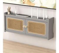 LHXLSH Boîte De Rangement pour Routeur WiFi sans Fil, Étagère De Rangement Routeur sans, Décoration Étagères Flottantes, Et Les Câbles Internet, Les Appareils(Grey,60cm/23.6in)