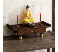 LHXLSH Ensemble Support Et Étagère pour Autel Bouddha, Étagère Personnelle De Bouddha avec Tiroir, Table De Méditation pour Prière Et Offrandes D'encens(66 * 26cm/26 * 10.2in)