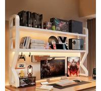 LHXLSH Étagère De Bureau, Organisateur De Bureau Multifonctionnel, Étagère De Rangement Multicouche en Fer, Rangement pour Magazines, CD, pour Salon, Chambre(Black,95 * 99cm/37.4 * 38.9in)