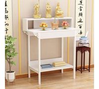 LHXLSH Table D'autel pour La, Ensemble Support Et Étagère pour Autel Bouddha, Armoire De Prière Bouddhiste Chinoise, pour PrièRes Culte(White,80 * 50cm/31.5 * 19.7in)