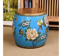 LHXLSH Tabouret Décoratif Polyvalent, Tabouret De Jardin en Bois Massif, Nouveau Design Chinois, Polyvalent, pour Les Salons Les Chambres Et Les Cours(Blue)