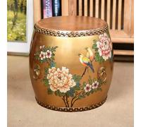 LHXLSH Tabouret Décoratif Polyvalent, Tabouret De Jardin en Bois Massif, Nouveau Design Chinois, Polyvalent, pour Les Salons Les Chambres Et Les Cours(Gold)