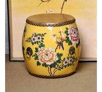 LHXLSH Tabouret Décoratif Polyvalent, Tabouret De Jardin en Bois Massif, Nouveau Design Chinois, Polyvalent, pour Les Salons Les Chambres Et Les Cours(Yellow)
